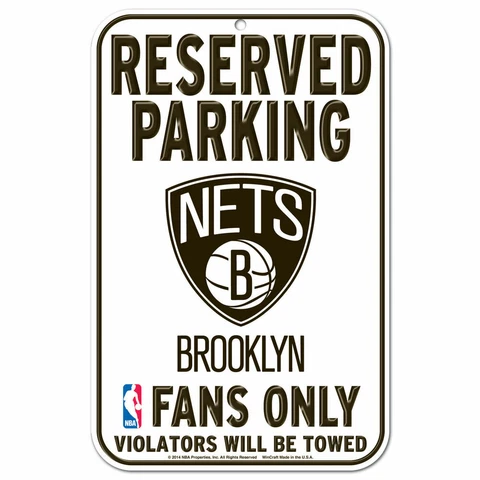 BROOKLYN NETS FANS ONLY 11"X17" PLASTIC SIGN DURABLE POSTER NBA LICENSED Cover