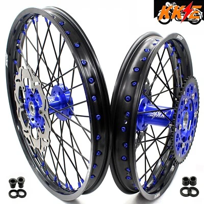 KKE 21/18 CNC Wheels Set for Suzuki DRZ400 2000-2004 DRZ400S 2000-2024 Blue - Image 1 of 4
