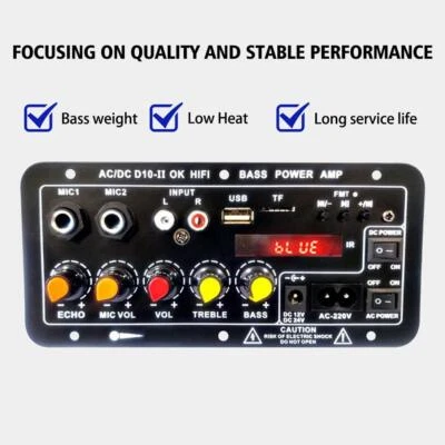 D10-II 12V 24V Auto Bluetooth Verstärker Platine AUX TF D5P8 USB = Karte E2R2 D6 D2P3 - Bild 1 von 4