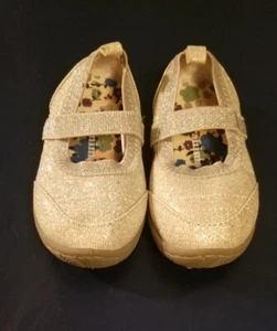 Baby Girls Shoes Silver Sparkle Glitter Mary Janes Elastic Strap Infant Size 3 - Picture 1 of 6