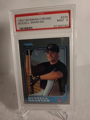 1997 Bowman Chrome # 230 Russell Branyan Card Cleveland.  PSA 9 MINT - Image 1 of 4