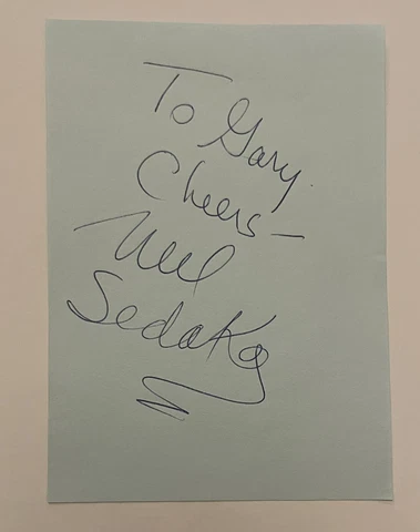 Neil Sedaka Signed Autograph Note Cover