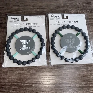 2 Bella Tunno Teethers Gray Sorry Out Of Order &  Is It Too Late To Say Sorry - Picture 1 of 7