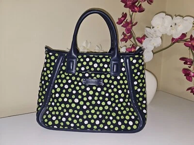 Vera Bradley Trapeze Navy/ Great & White Dots Quilted Cotton Tote Satchel Bag - Image 1 of 4