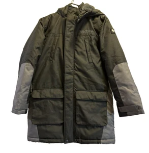 Unworn Nautica Competition Parka Boys 14/16 Coat Black Gray Long Retro Look - Picture 1 of 8