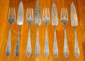 True Vintage WMF 12 PC Fish Cutlery Silver Plated Bead Edging 1903 - 1910 - Picture 1 of 7