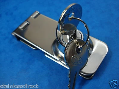 STAINLESS STEEL 316  LOCKING HASP AND STAPLE KEYED ALIKE WITH TWO KEYS UK STOCK - Image 1 of 4