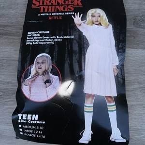 Disfraz Stranger Things Eleven Manga Larga Rosa Vestido Niño Talla L 12-14 Halloween - Imagen 1 de 13