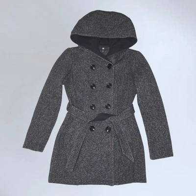 Chaquetón con Capucha Y2k IZ Byer - Chaqueta con Cinturón Forrada de Vellón Gris Carbón - Talla S Foto 1 de 4