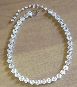 Classic Eisenberg Clear Round Rhinestone Vintage Choker Necklace - Picture 1 of 13