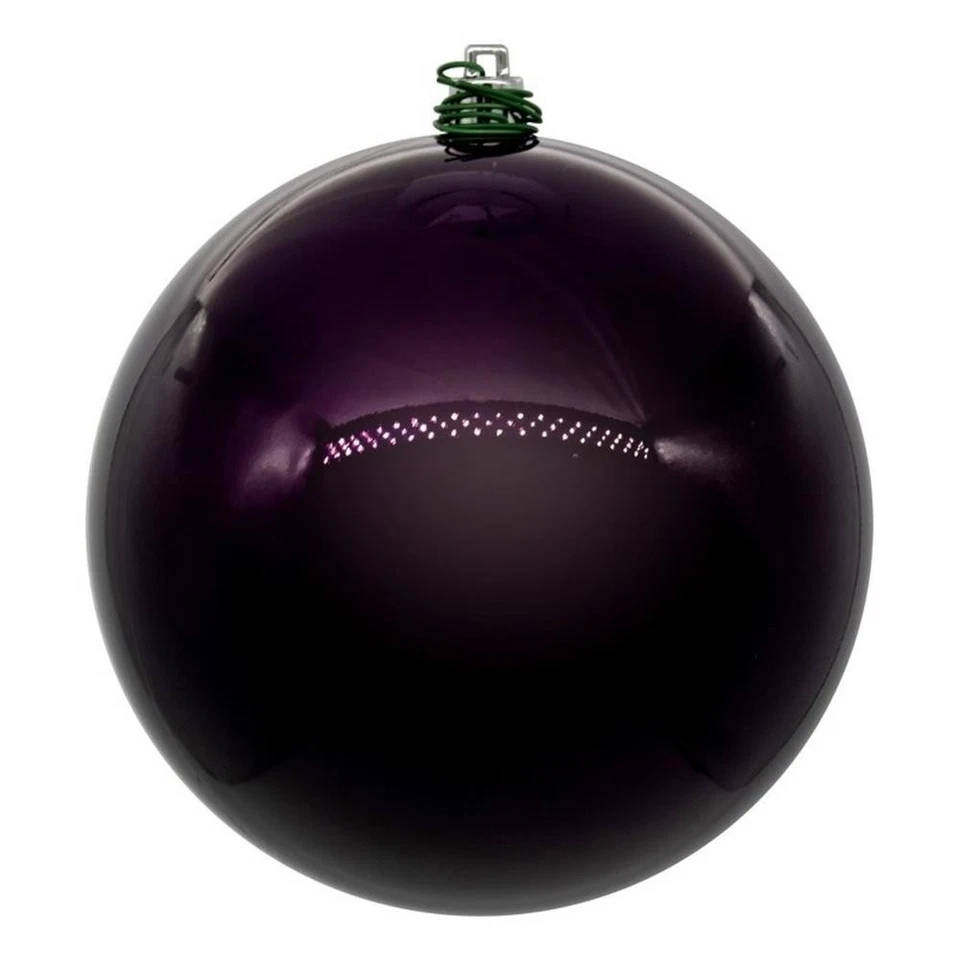 Традиционное пластиковое шариковое украшение Vickerman 6 дюймов из сливового жемчуга (набор из 4) - Изображение 1 из 1