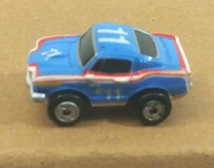 1986 Micro machine Ford Mustang Stock Race Vintage Galoob Funny Car Blue & White - Picture 1 of 5