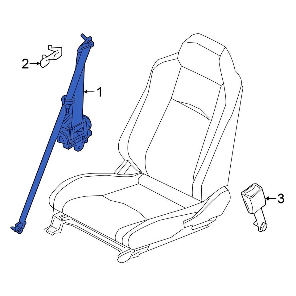 For Nissan 370Z 10-19 Nissan Front Right Seat Belt Lap & Shoulder Belt - Image 1 of 1