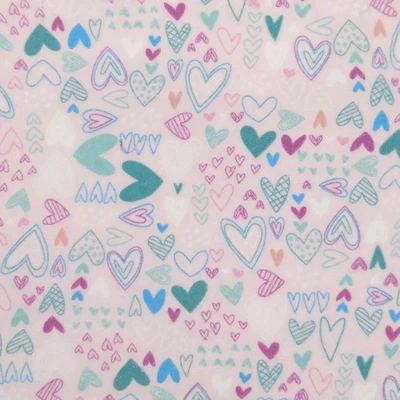 OOP Joann Fabric Flannel Cotton Hearts Pink Quilting Apparel Crafts USA 4.78yds - Image 1 of 4