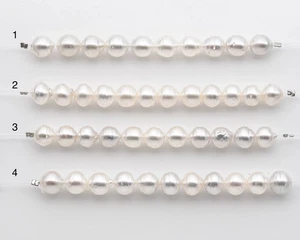 9-10mm White South Sea Pearl Short Strand, Near Round and Natural Color Pearls - Picture 1 of 20