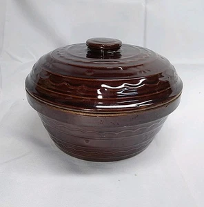 VTG 1950s Marcrest Colorado Brown Stoneware 3 Qt Dutch Oven Casserole w/Lid EUC - Picture 1 of 10