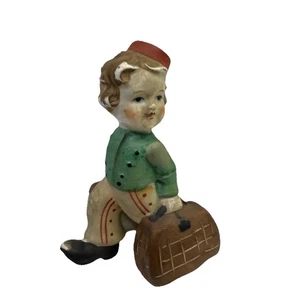 Statua statuina ceramica campanaio Giappone occupato vintage A20 - Foto 1 di 7