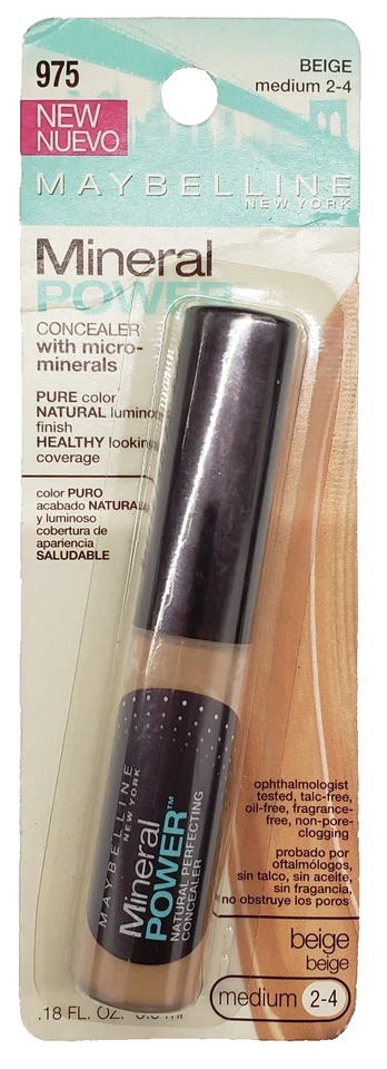 NEW Maybelline Mineral Power Concealr WITH MICRO MINERALS-975 BEIGE (MEDIUM 2-4) - Image 1 of 1