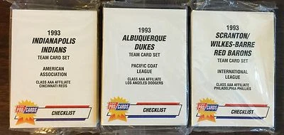 1993 Fleer Pro Cards INDIANAPOLIS-Reds UNOPEN Minor League Team Set  G7015602 - Image 1 of 3