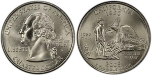 2005-D Staaten und Territorien 25c Quarter/Kalifornien/Satinoberfläche/Unc. Edelstein - Bild 1 von 3
