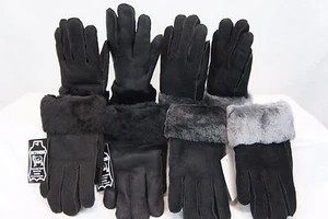 REAL 100% GENUINE SHEEPSKIN SHEARLING LEATHER GLOVES UNISEX Fur Winter S-2XL - Picture 1 of 16