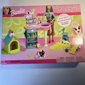 Barbie Stylin Cachorro Mascota Juego 88919 Raro Difícil de Encontrar Caja Sellada Incluye Gato N Perro - Imagen 1 de 7