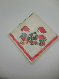 Vintage Paper Napkins Denmark NIP Gnomes Cooking - Picture 1 of 3