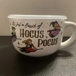 disney hocus pocus soup mug WITH LID NEW - Picture 1 of 3