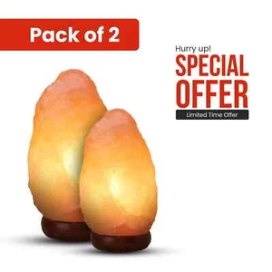 2 Himalayan Salt Lamp Large 7" Crystal Rock, Home Decor Air Purifier Night Light - Picture 1 of 8