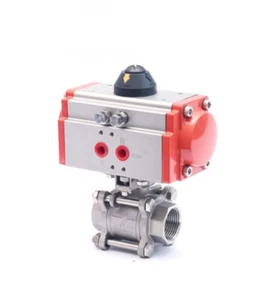 DN50 2'' Pneumatic Actuated Ball Valve 304 stainless steel Pneumatic Ball Valve - Picture 1 of 12