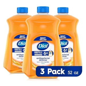 Dial Antibacterial Liquid Hand Soap Refill, Gold, 52 fl oz Pack of 3 - Picture 1 of 2