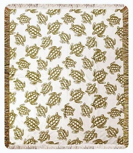 SEA TURTLE BEACH RAYON THROW BLANKET - 48" X 60" - Picture 1 of 1