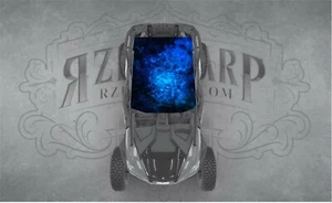2 SEAT UNIVERSAL ROOF FITS POLARIS RZR CAN-AM Blue Galaxy WRAP DECAL - Picture 1 of 1