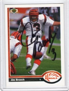 1991 Upper Deck #202 Jim Breech Autograph - Picture 1 of 2