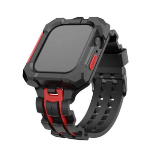 Bracelet sport tactique 42/44/45 mm pour Apple Watch Series 9 8 7 6 5 SE + étui - Photo 1/19
