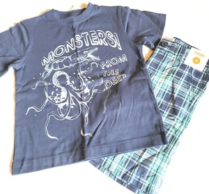 Gymboree sz 4 Deep Sea Adventure Octopus Tee Patchwork Plaid Shorts Set NWT 2011 - Picture 1 of 4
