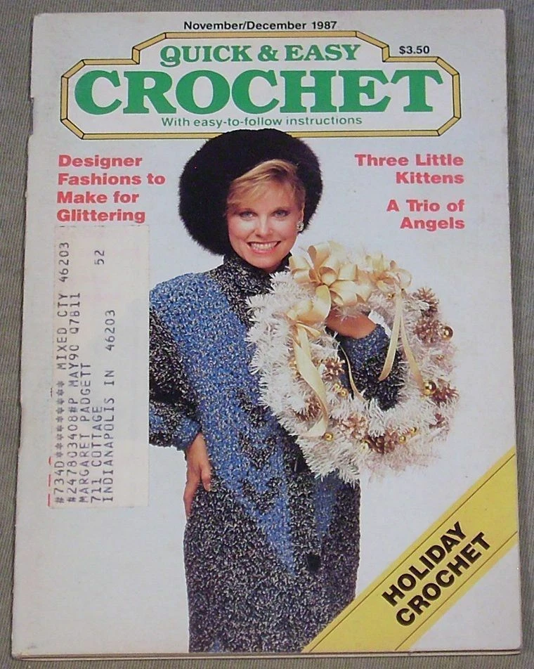 Crochet Pattern Book Quick & Easy Crochet November-December 1987 Holiday Kittens - Image 1 of 1