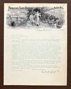 RARE VTG 1899 HORLICK'S FOOD COMPANY MALTED MILK Illustrated Letterhead (#381) - Picture 1 of 1