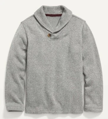 Suéter tejido cuello chal sudadera gris jaspeado L (10-12) para niños azul marino antiguo Foto 1 de 3