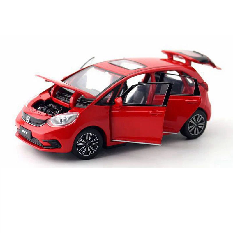1/32 Scale Honda Fit Model Car Diecast Toy Cars Light Sound Doors Open Metal Red - Image 1 of 4