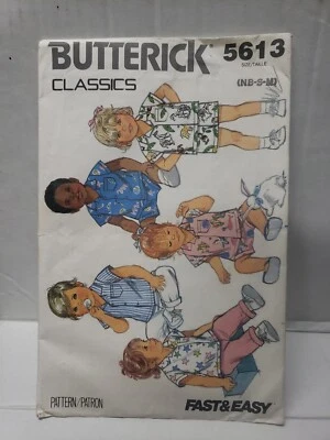 Butterick Sewing Pattern #5613 NB,S,M Infants Pants Shirt Shorts -Cut To Med- - Image 1 of 4