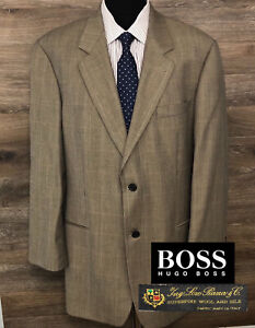 BOSS Hugo Boss Men's Loro Piana Silk Wool Brown Blazer Sport Coat Jacket 44T 44L