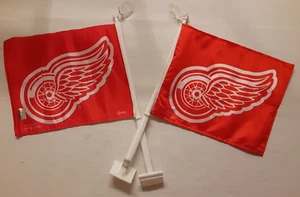 2x Detroit Red Wings logo NHL Double Sided auto Car truck window Flag tailgate - Picture 1 of 1