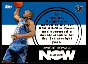 2007-08 Topps Generation Now Dwight Howard Orlando Magic #GN6