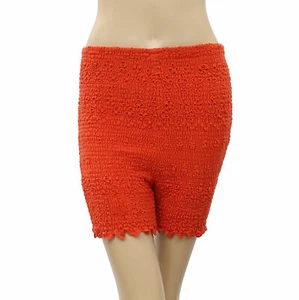 Free People FP One Caraway Smocked Shorts High Waisted Pull-On Orange S 210778 - Picture 1 of 5
