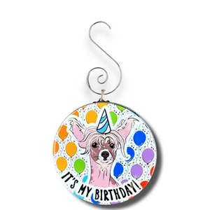 Chinese Crested Dog Birthday Balloon Mini Ornament Handmade Celebration Gift - Picture 1 of 5
