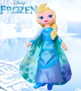 Disney Frozen Elsa Plush Doll Snow Queen Blonde Hair Blue Dress Ragdoll Soft Toy - Picture 1 of 15