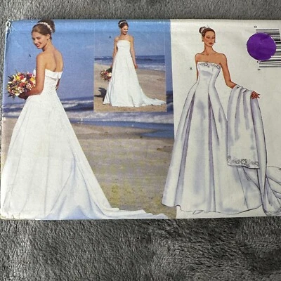 Butterick Pattern 6925 Sz 18-22 Misses Petite Tiered Bridal Wedding Dress Stole - Image 1 of 4