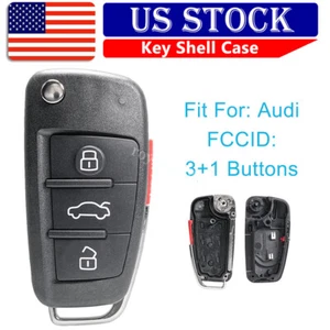 Reemplazo Para Audi A6 A4 A2 A8 TT Q7 Mando a Distancia Llavero Estuche Cubierta 3+1 Botones - Imagen 1 de 8