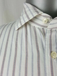 Caliban Mens Shirt Tintoria Mattei Striped Italian Button Front Long Sleeve TAGS - Picture 1 of 8
